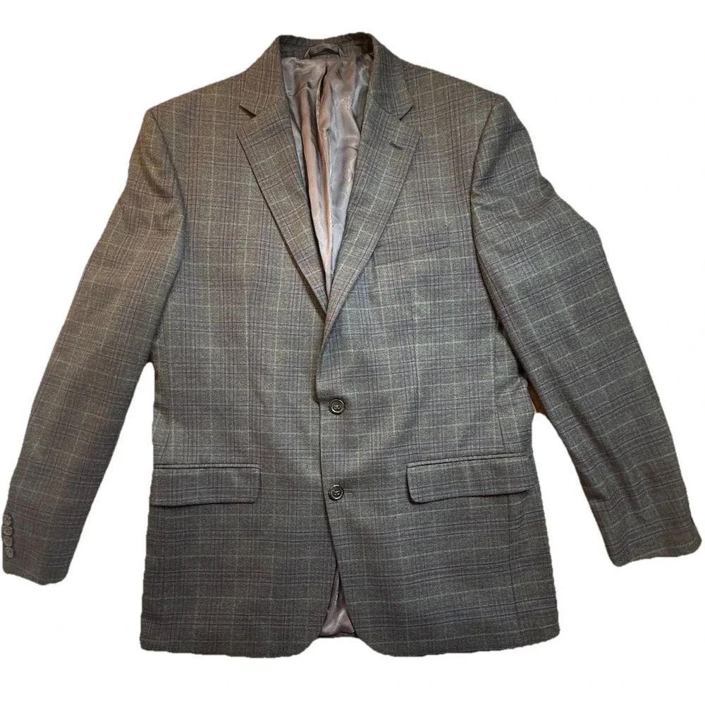 Lauren Ralph Lauren Mens 44R Blazer Jacket Drk Green Plaid Money‎ Preppy Dressy